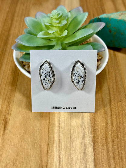 White Buffalo Stud Sterling Silver Earring