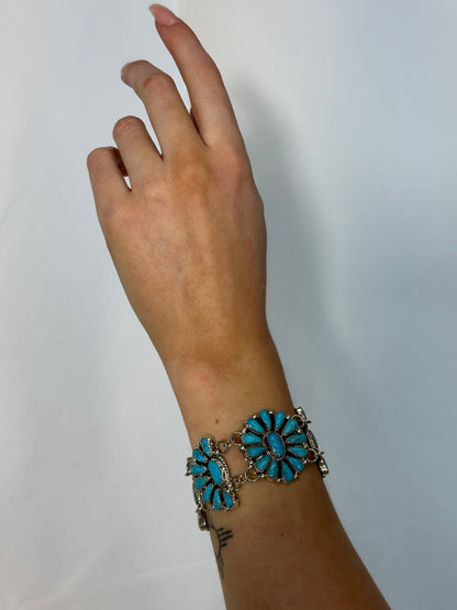 Kingman Turquoise Cluster Bracelet