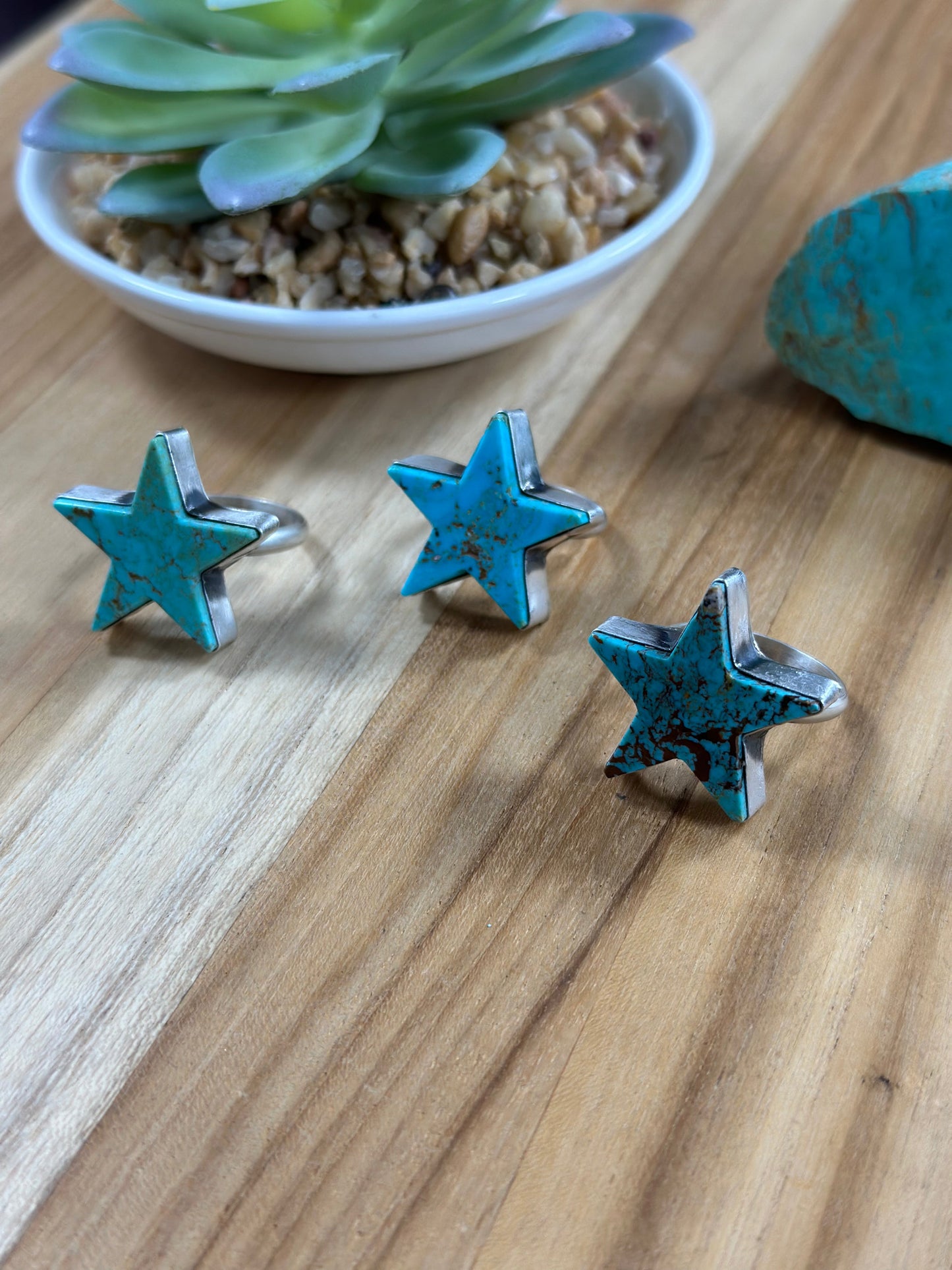 Kingman Turquoise Star Ring