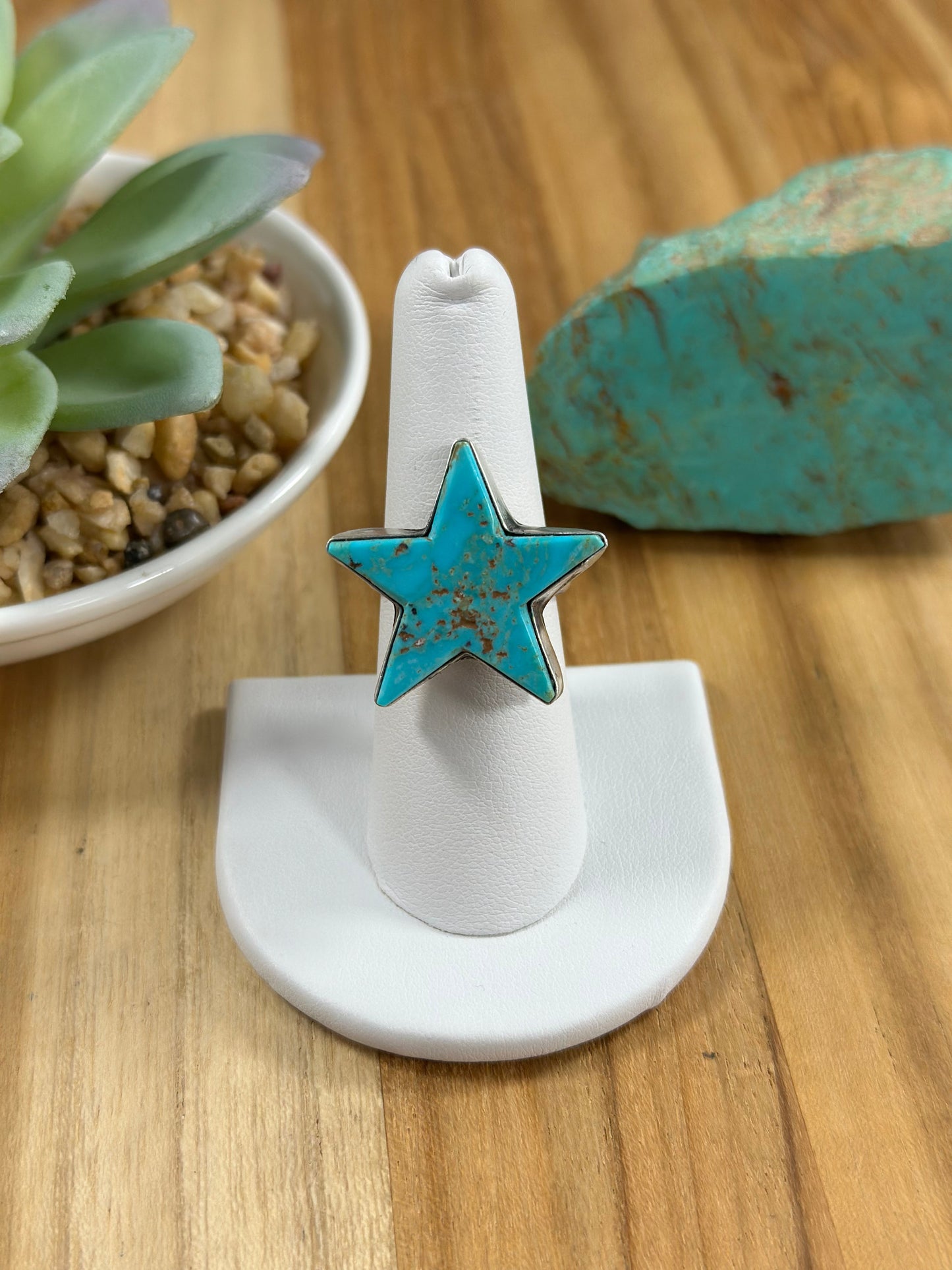 Kingman Turquoise Star Ring