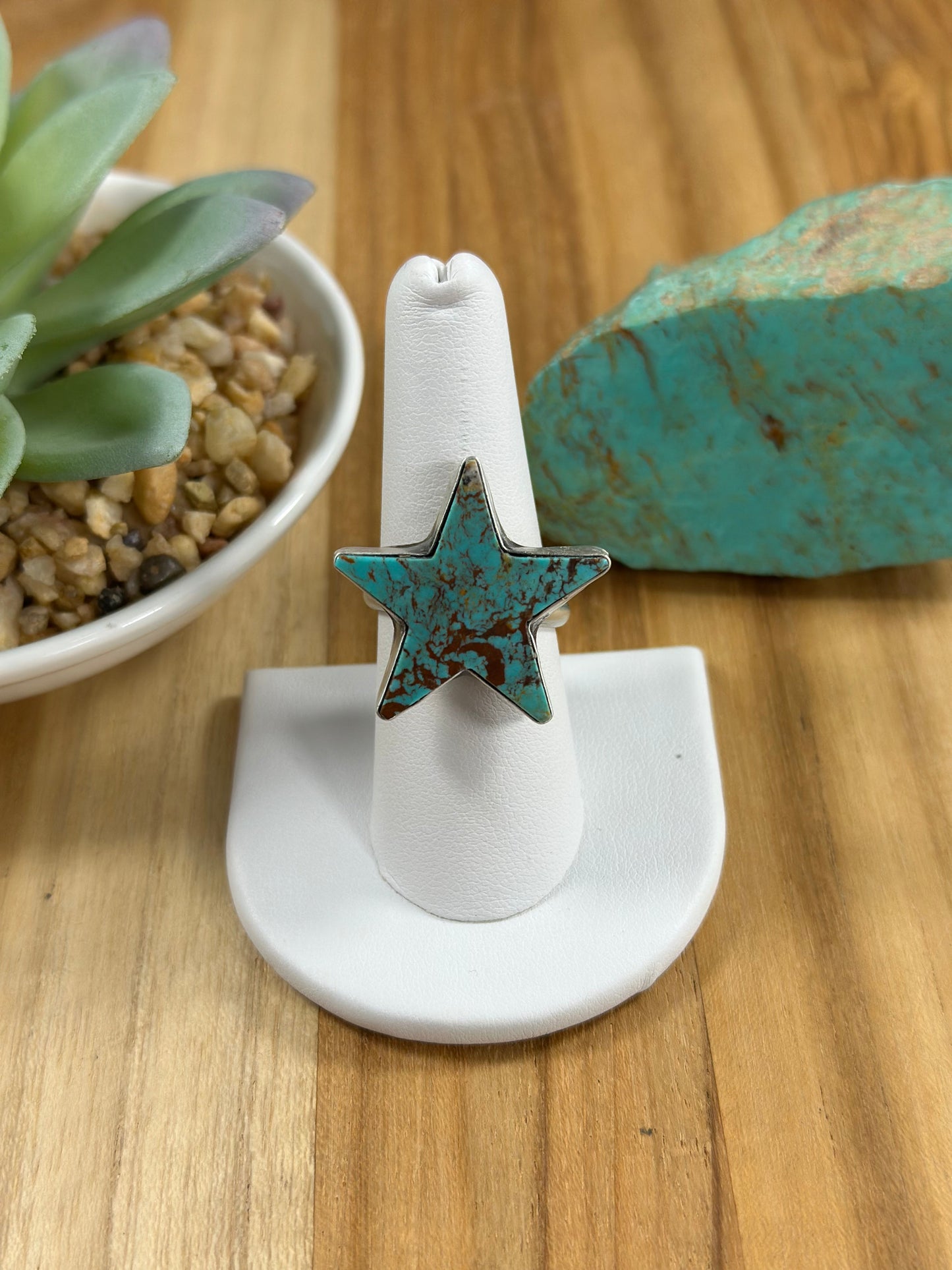 Kingman Turquoise Star Ring