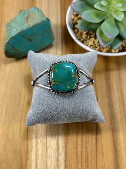 Kingman Turquoise Square Stone Cuff