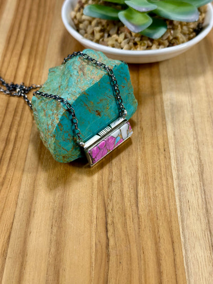 Cotton Candy Bar Sterling Silver Necklace