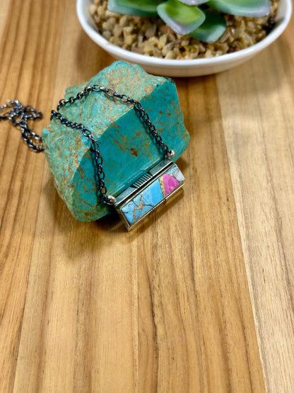 Cotton Candy Bar Sterling Silver Necklace