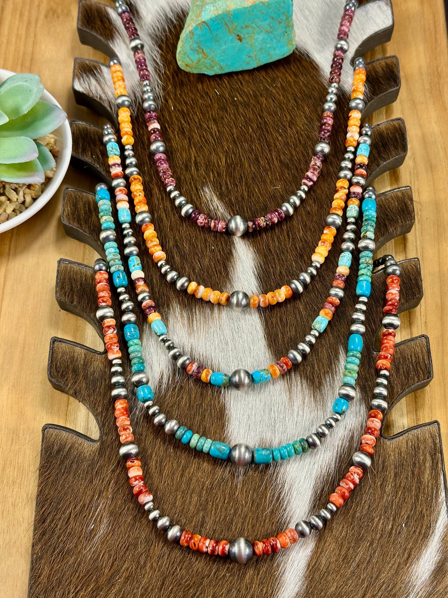 Kingman Turquoise & Silver Pearl Necklace