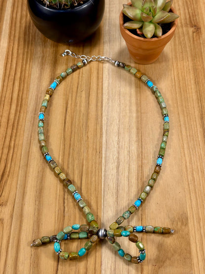 Kingman Turquoise Bow Necklace