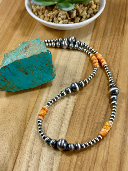 Spiny Oyster & Pearl Bead Necklace