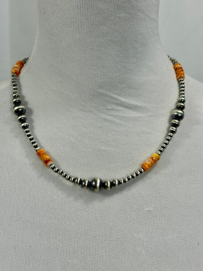 Spiny Oyster & Pearl Bead Necklace