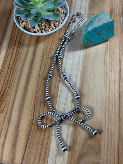 Sterling Silver Bow Necklace