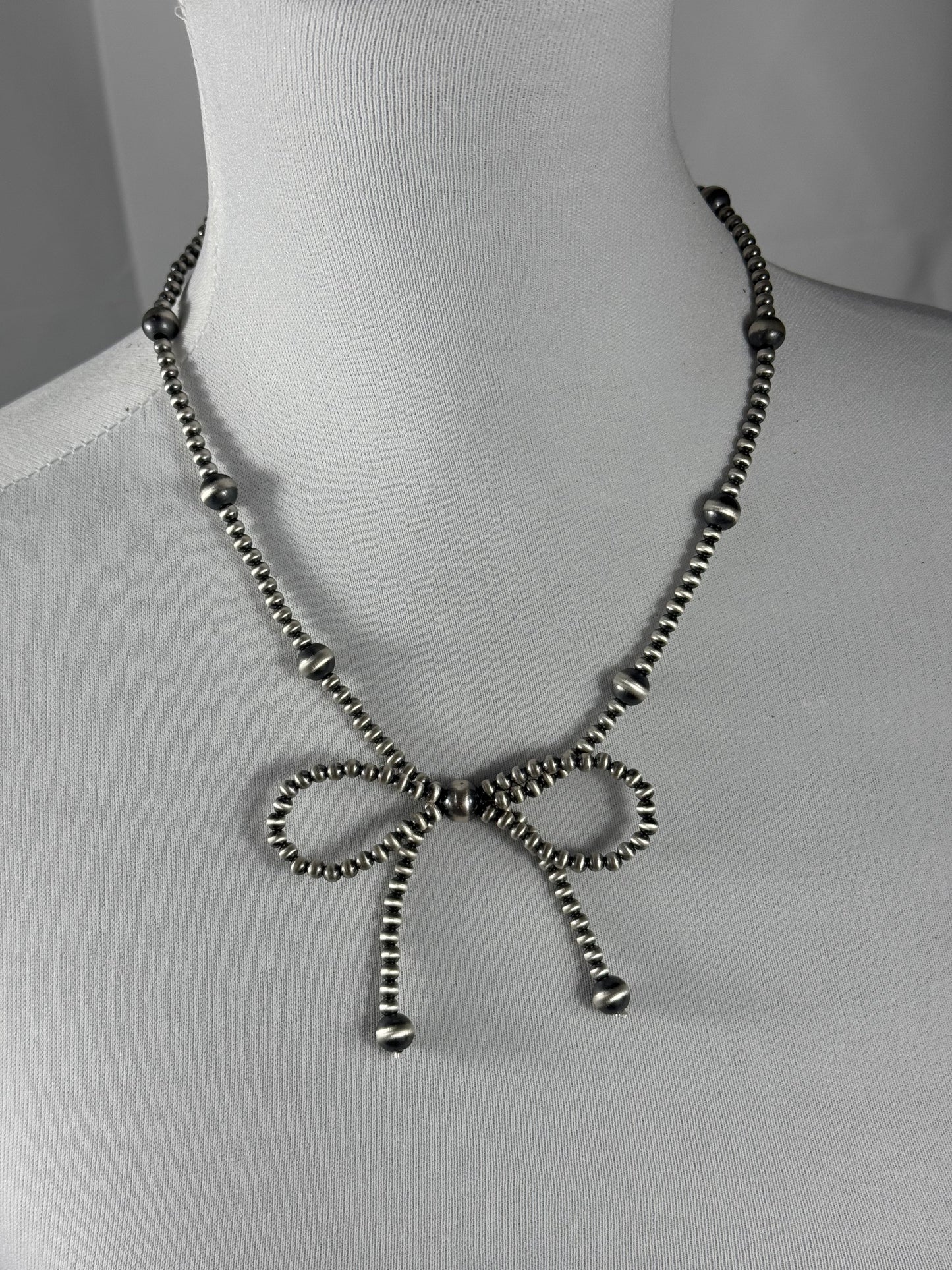 Sterling Silver Bow Necklace