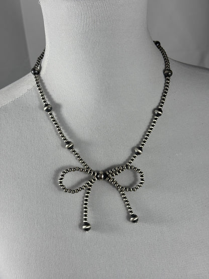 Sterling Silver Bow Necklace