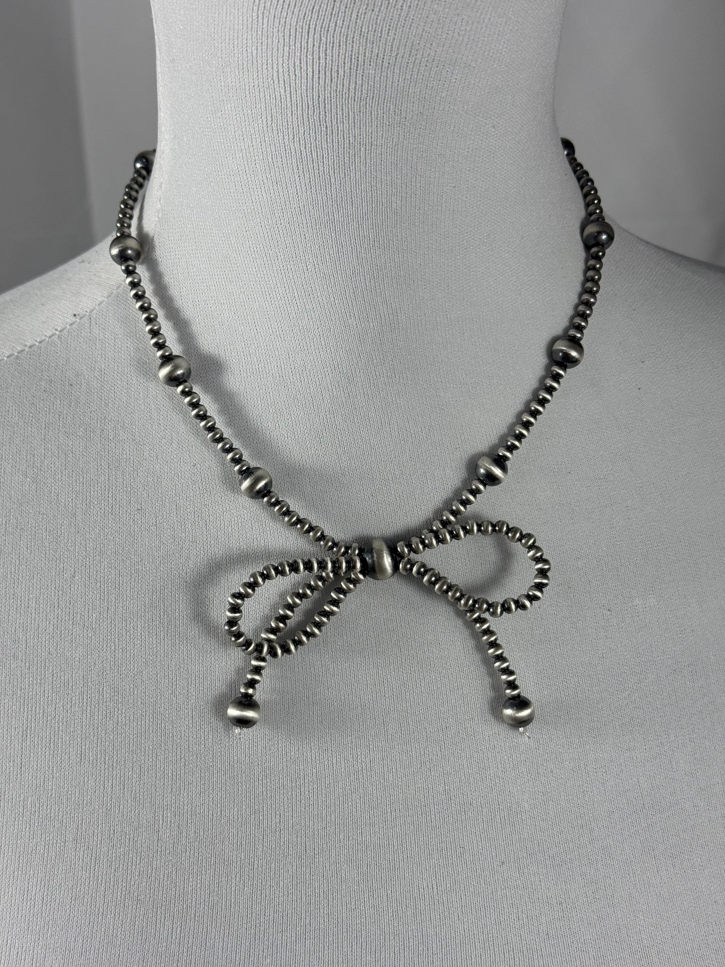 Sterling Silver Bow Necklace