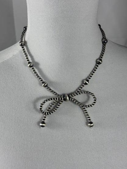 Sterling Silver Bow Necklace