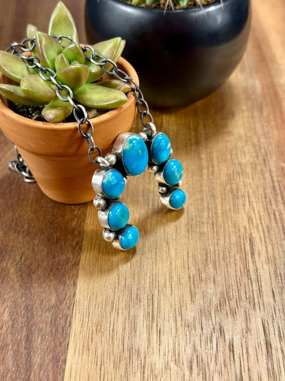 Kingman Turquoise Naja Necklace