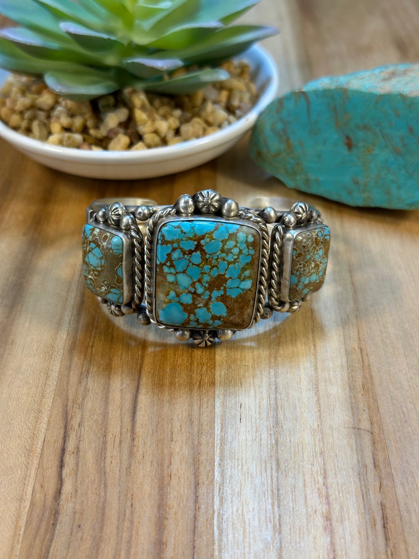 #8 Square 3 Stone Bracelet