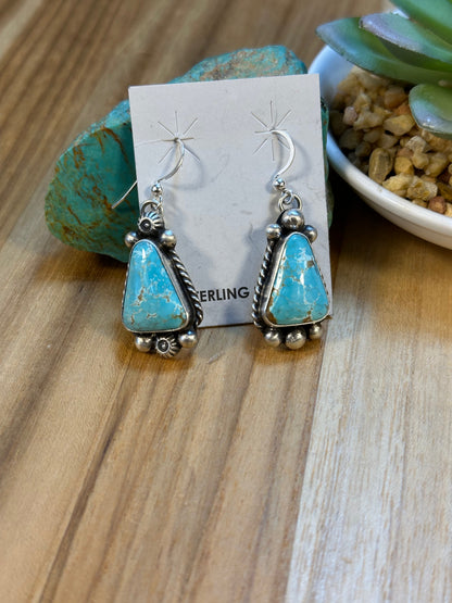 Kingman Turquoise Mini Lariat Necklace and Earring set