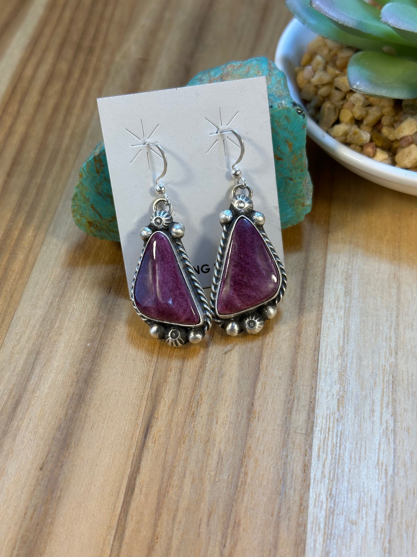 Purple Spiny Mini Lariat Necklace and Earring set