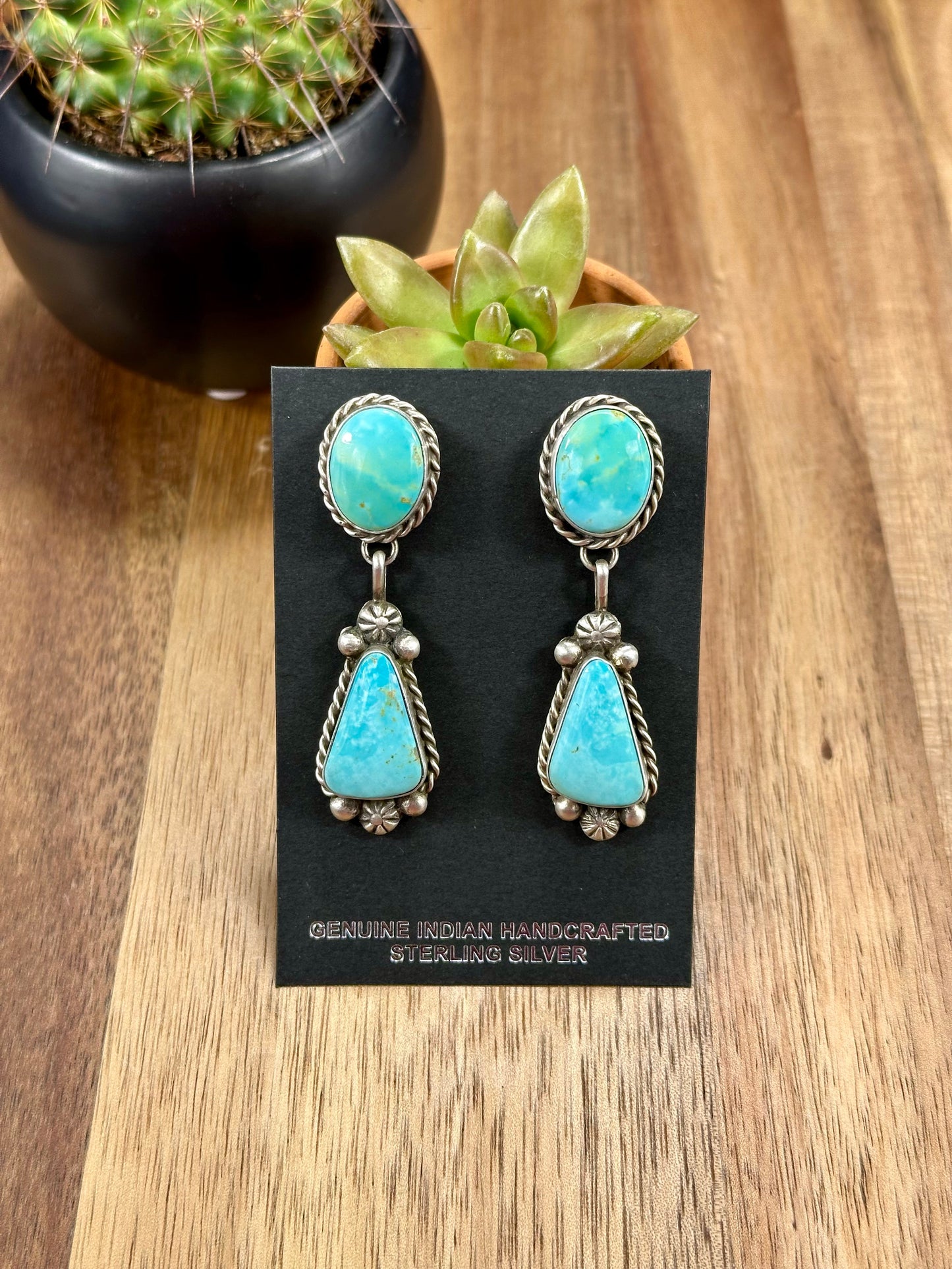 Kingman Turquoise Squash Blossom Necklace Set