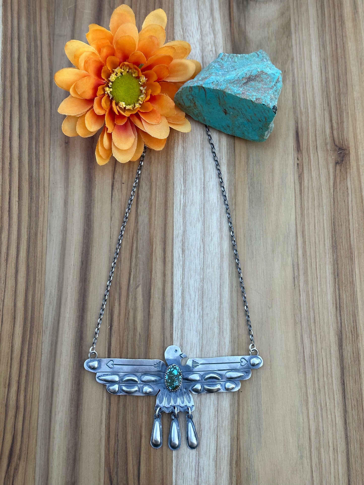 Hybrid Turquoise Bird Necklace