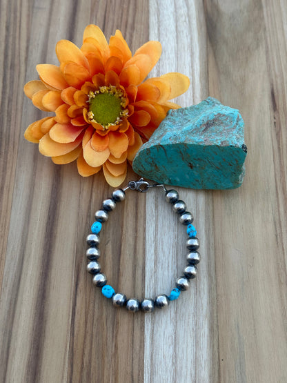 Sleeping Beauty and "Navajo Style" Pearl Bracelet
