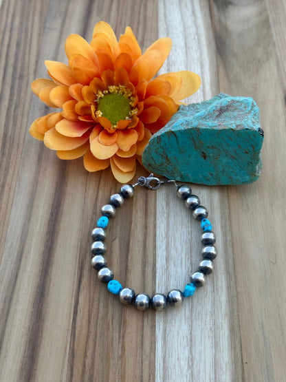 Sleeping Beauty and "Navajo Style" Pearl Bracelet