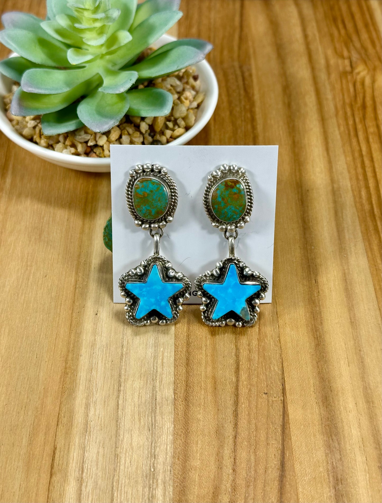 Kingman Turquoise Star Lariat Necklace Set