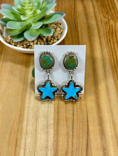 Kingman Turquoise Star Lariat Necklace Set
