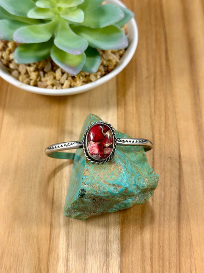 Dahlia Rose Single Stone Sterling Cuff