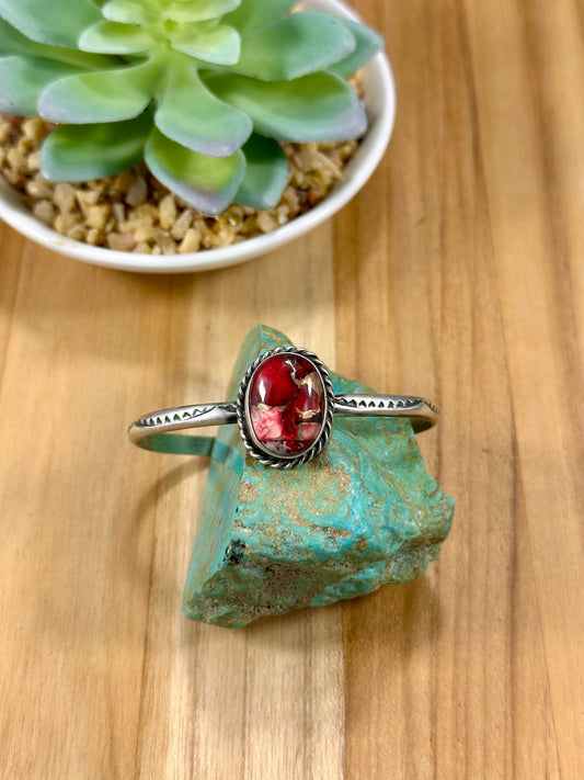 Dahlia Rose Single Stone Sterling Cuff