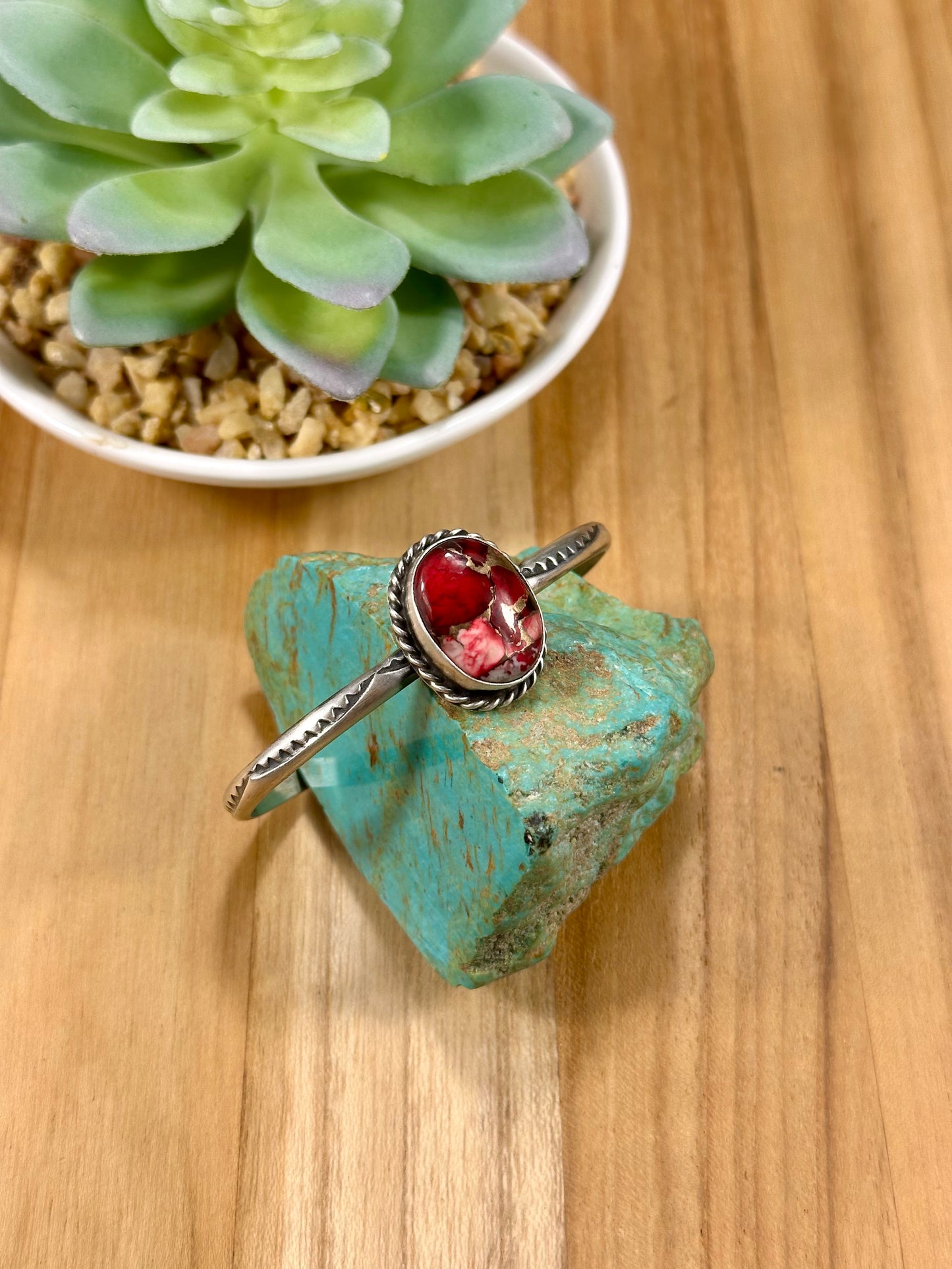 Dahlia Rose Single Stone Sterling Cuff