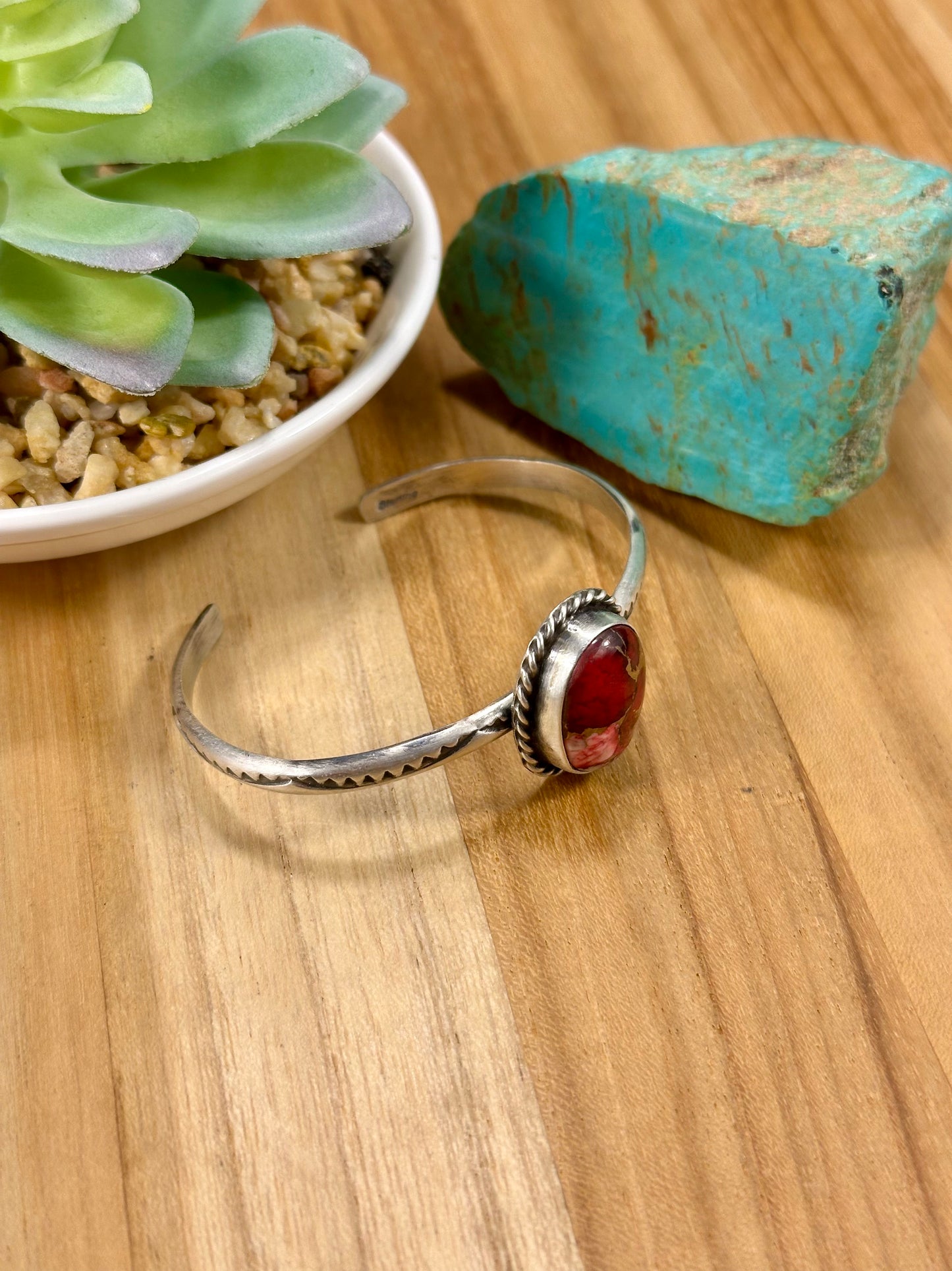 Dahlia Rose Single Stone Sterling Cuff