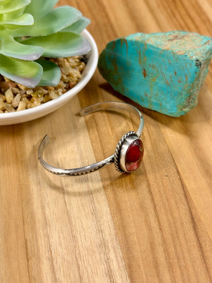 Dahlia Rose Single Stone Sterling Cuff