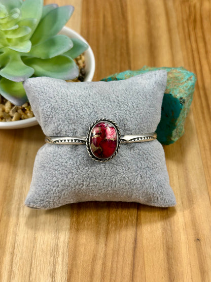Dahlia Rose Single Stone Sterling Cuff