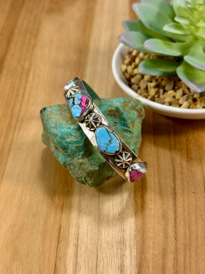 Cotton Candy 5 Stone Sterling Cuff