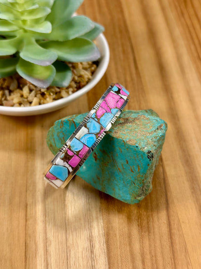 Cotton Candy Inlay Sterling Cuff