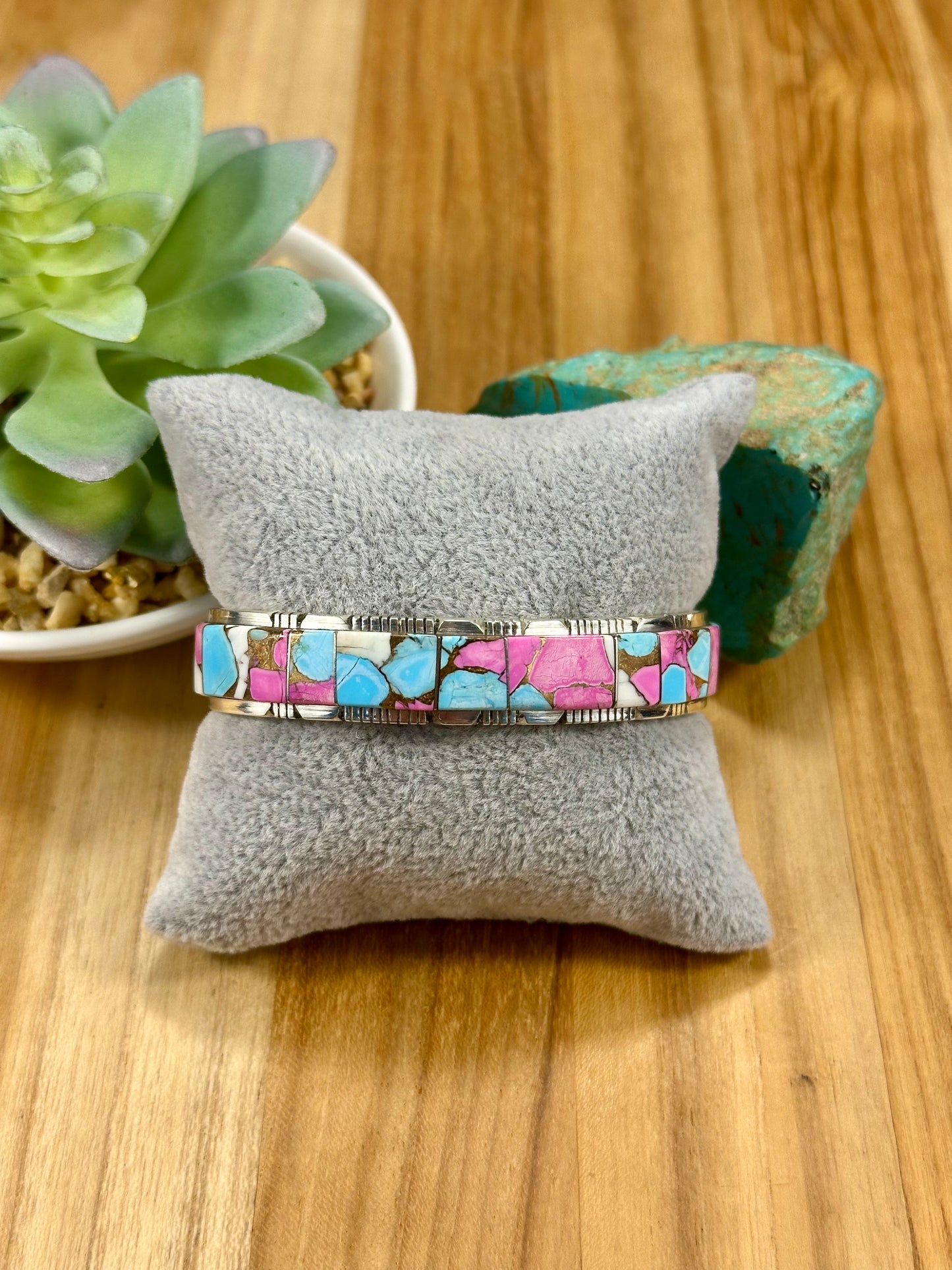 Cotton Candy Inlay Sterling Cuff