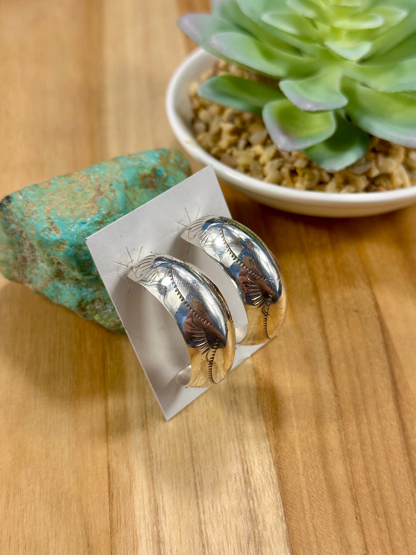 Sterling Silver Stud Hoop Earrings
