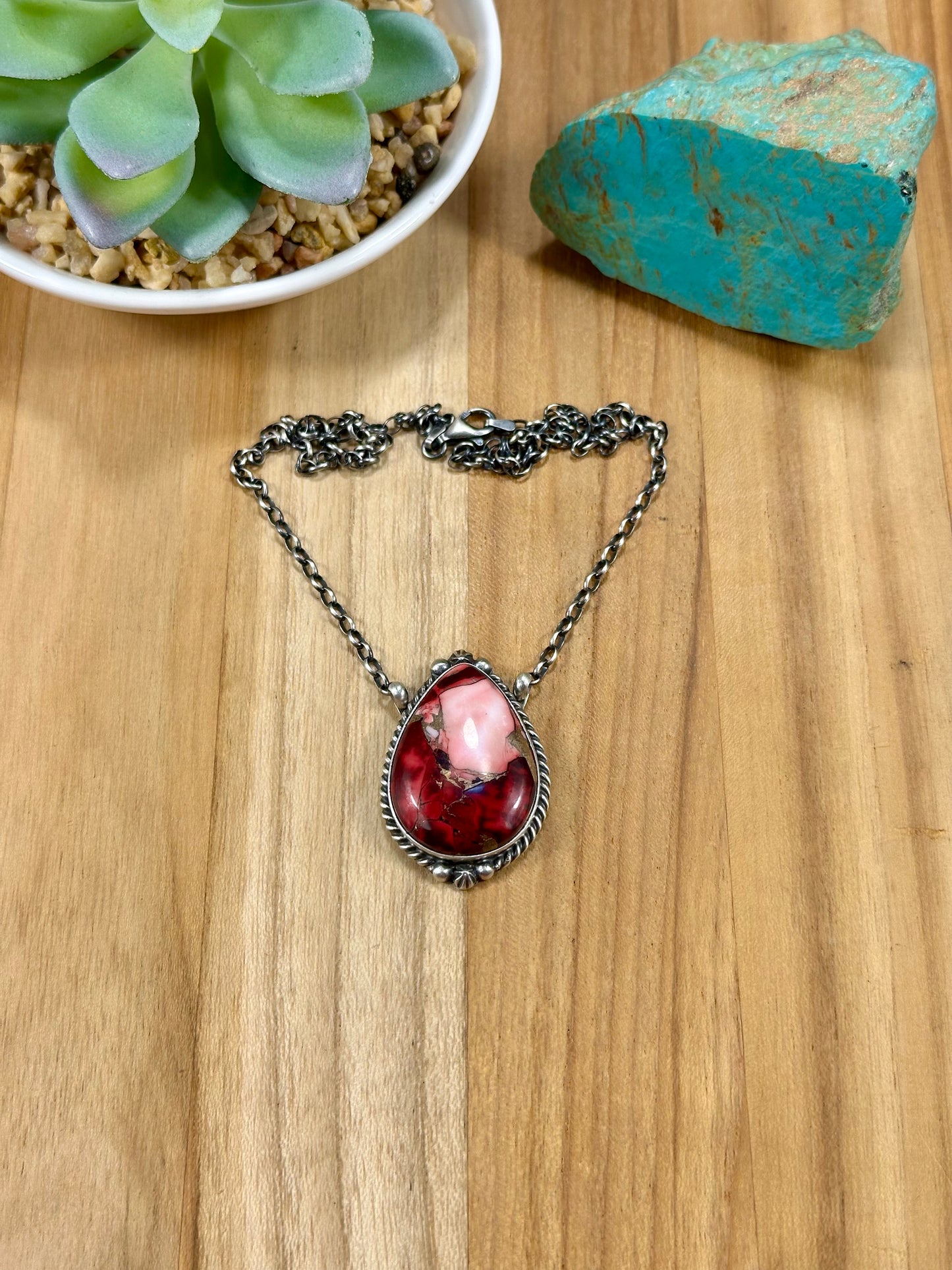 Dahlia Rose Teardrop Sterling Silver Necklace