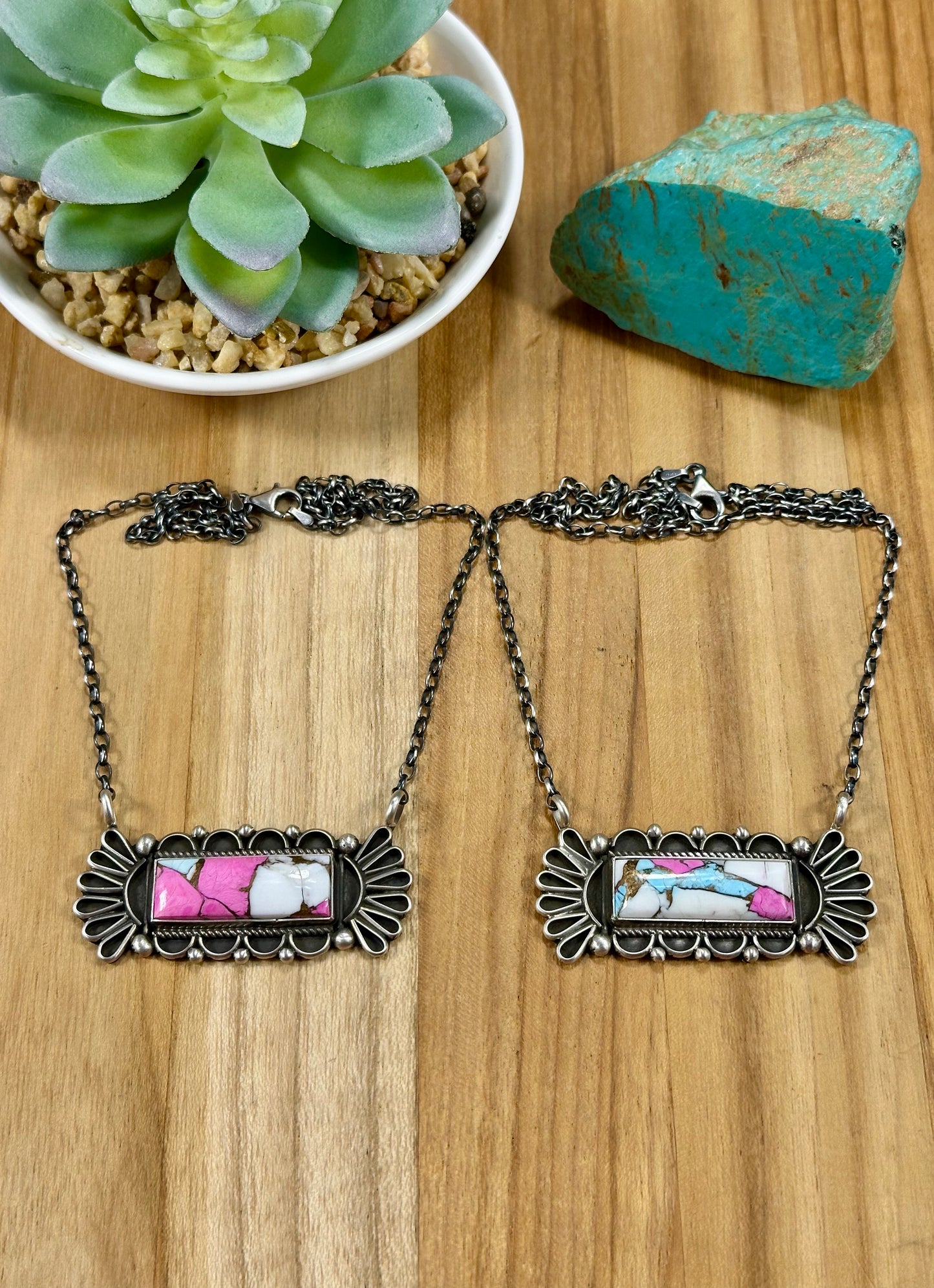 Cotton Candy Bar Sterling Silver Necklace