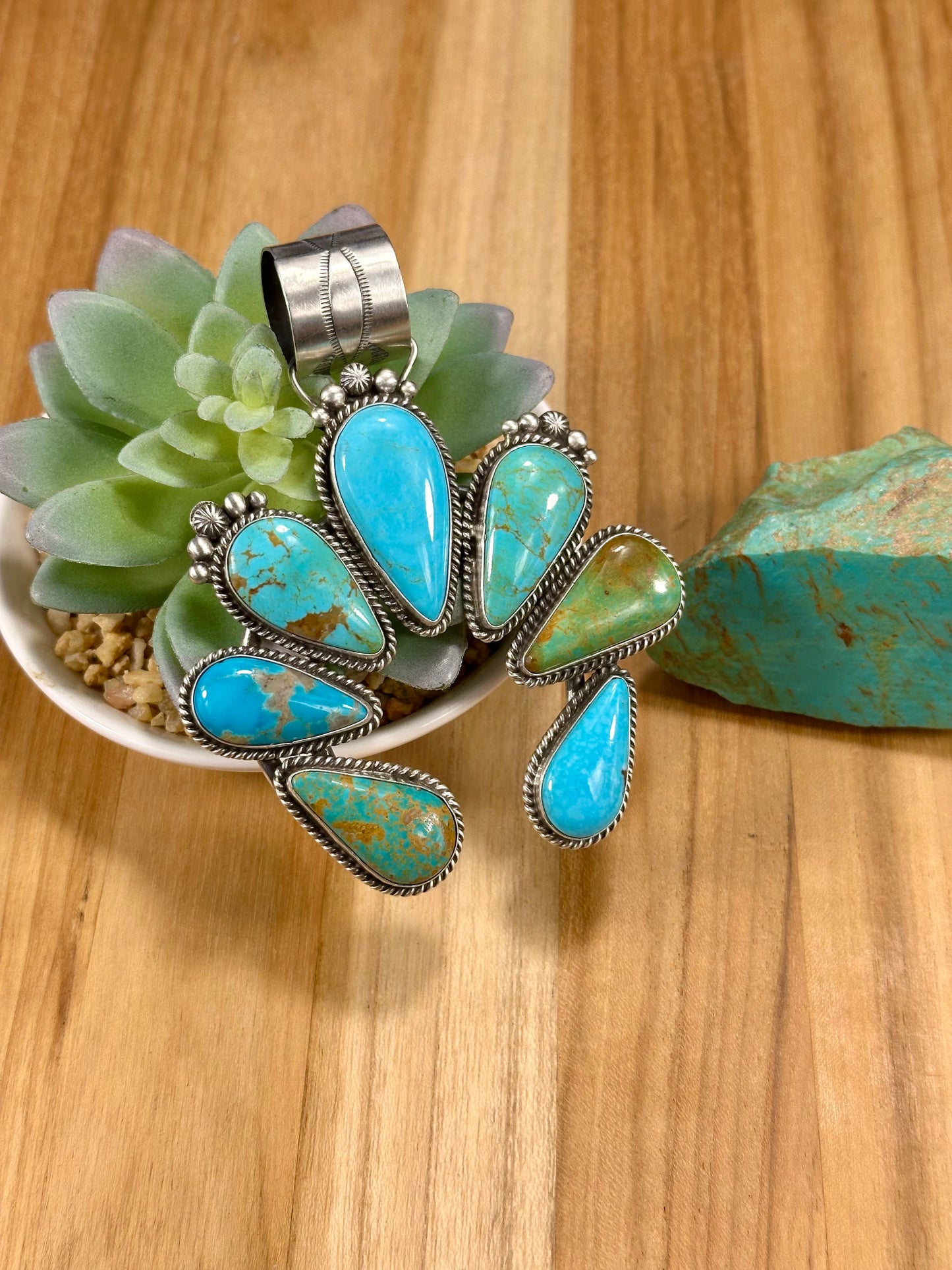 Kingman Turquoise Naja Pendant
