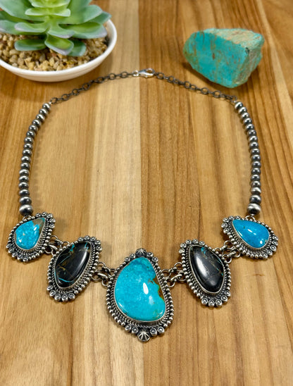 Kingman and Black Jack Sterling Silver Necklace