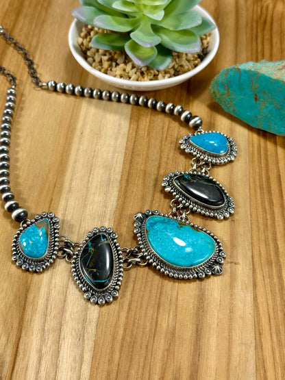 Kingman and Black Jack Sterling Silver Necklace
