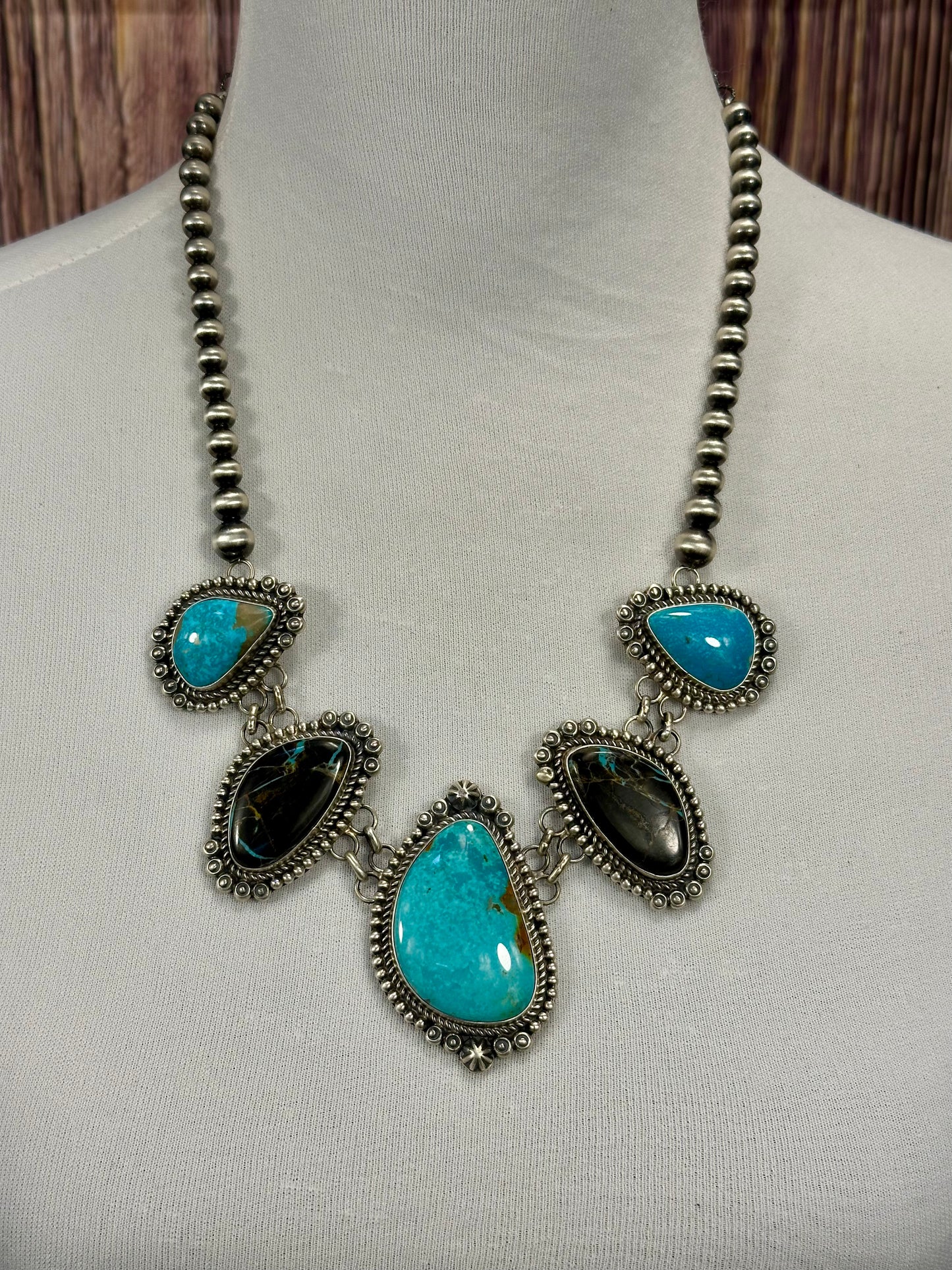 Kingman and Black Jack Sterling Silver Necklace