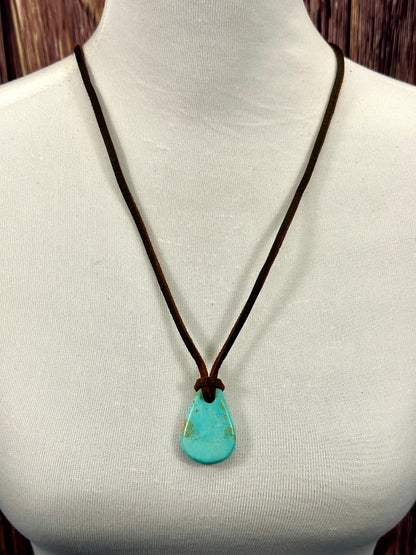Leather Kingman Adjustable Slab Necklace