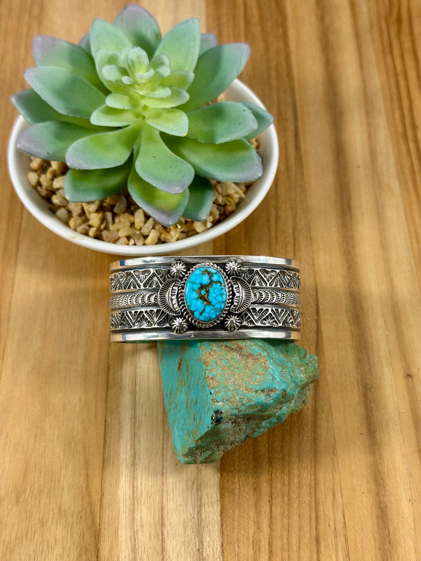 Kingman Turquoise Single Stone Cuff Bracelet