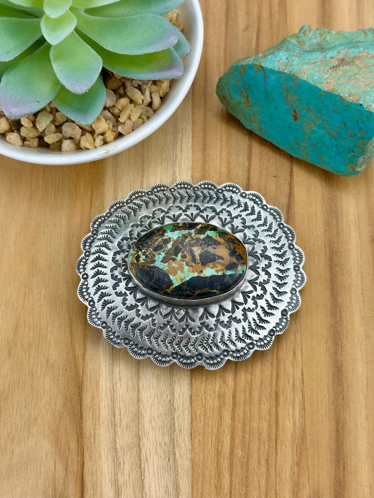 Blackjack Oval Sterling Silver Belt Buckle