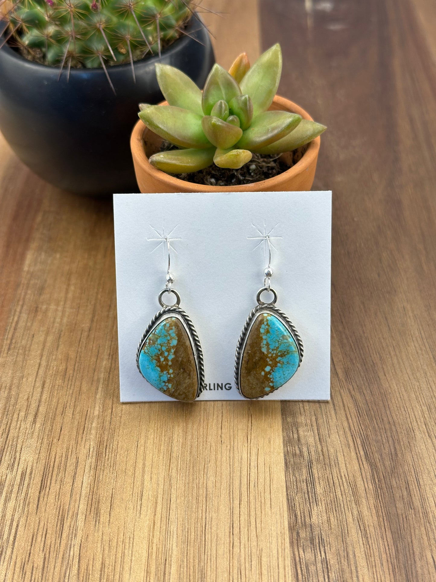 #8 Turquoise Sterling Dangle Earrings