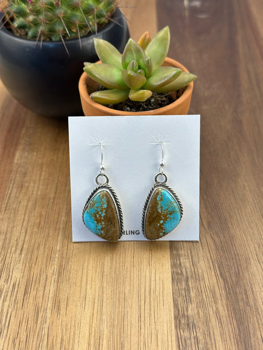 #8 Turquoise Sterling Dangle Earrings