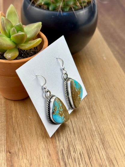 #8 Turquoise Sterling Dangle Earrings