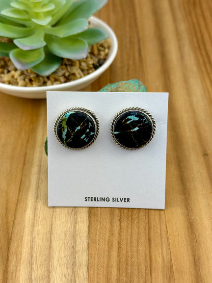 BlackJack Oval Sterling Silver Studs